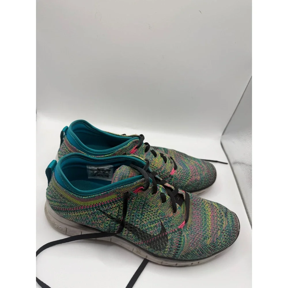 Nike Free 4.0‎ Flyknit Multicolor Womens Running Shoes 718785-300 Size 8
